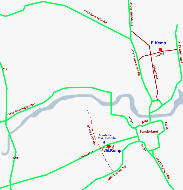 Location of E.Kemp's shops